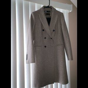 Zara Wool Blend Double Breasted Coat